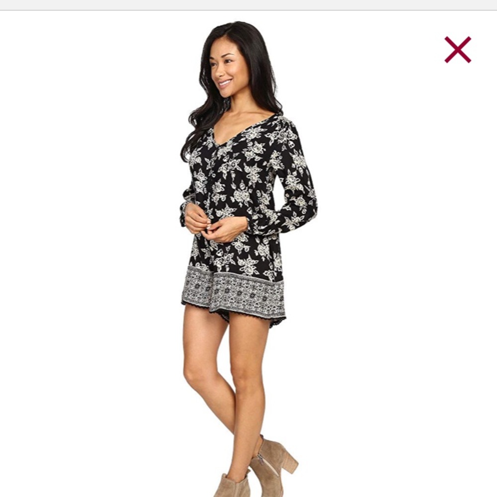 Volcom Black Floral Romper Small - Picture 2 of 8